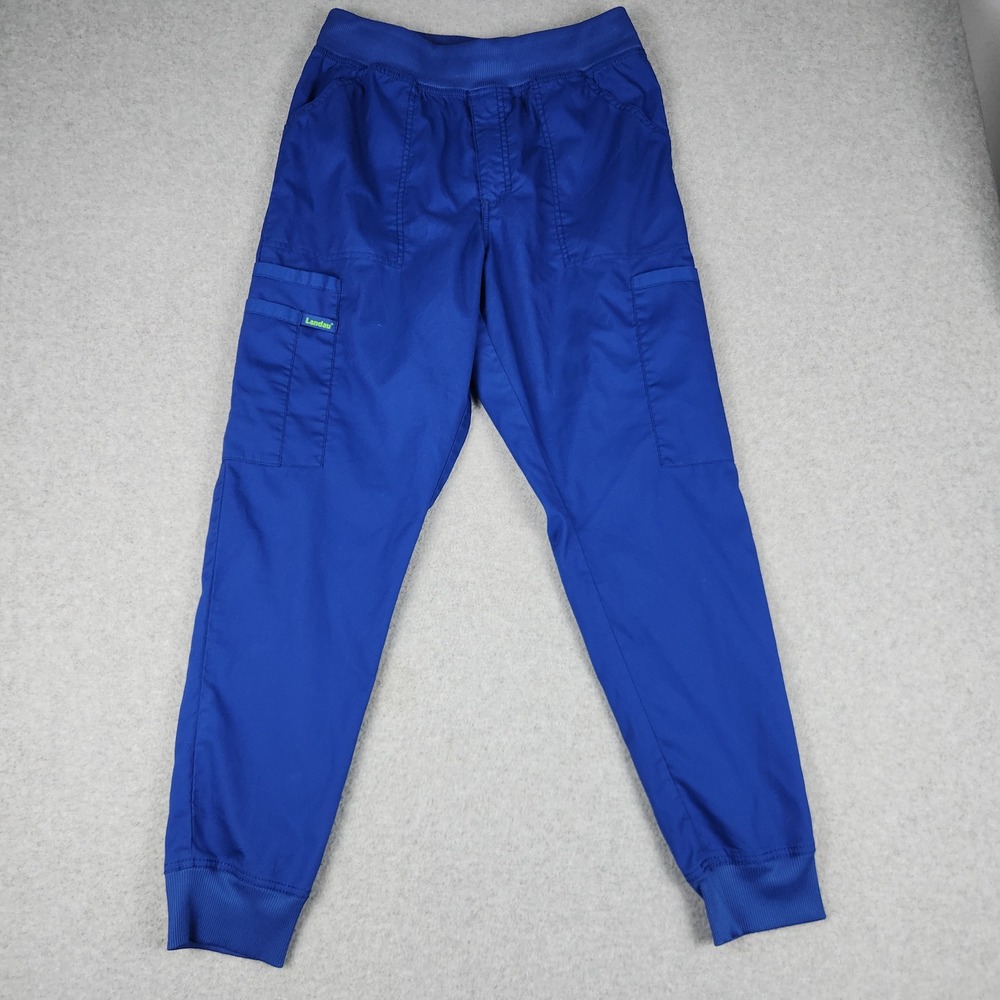 Landau ProFlex Scrub Pants Men Medium Blue Soft Stretch Wrinkle & Fade Resistant